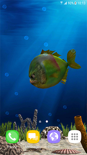 Скриншот экрана Aquarium fish 3D by BlackBird Wallpapers на телефоне и планшете.