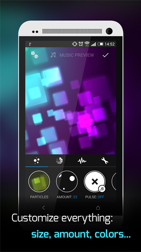 Скриншот экрана Beautiful music visualizer на телефоне и планшете.