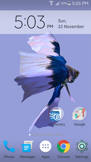 Скриншот экрана Betta Fish 3D на телефоне и планшете.