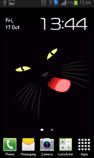 Скачать Black cat - бесплатные живые обои для Андроида на рабочий стол.