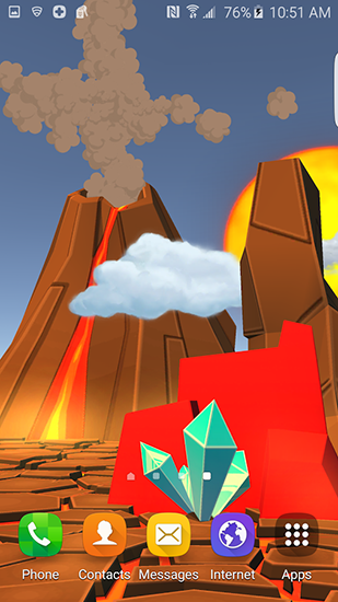 Скачать Cartoon volcano 3D - бесплатные живые обои для Андроида на рабочий стол.
