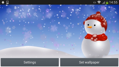 Скачать Christmas snowman - бесплатные живые обои для Андроида на рабочий стол.