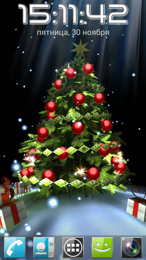 Скачать Christmas tree 3D - бесплатные живые обои для Андроида на рабочий стол.