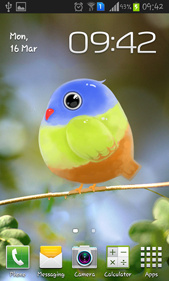 Скачать Cute bird - бесплатные живые обои для Андроида на рабочий стол.
