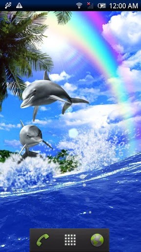 Скачать Dolphin blue - бесплатные живые обои для Андроида на рабочий стол.