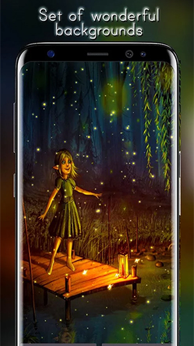 Скриншот экрана Fireflies by Live Wallpapers HD на телефоне и планшете.