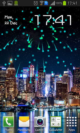 Скачать Fireworks 2015 - бесплатные живые обои для Андроида на рабочий стол.