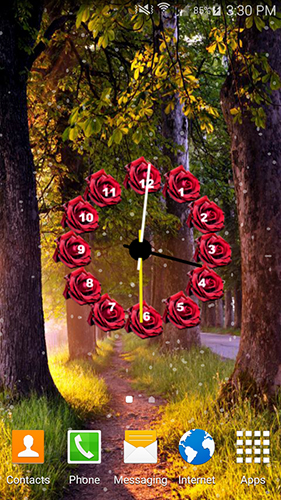 Скачать Flowers clock - бесплатные живые обои для Андроида на рабочий стол.
