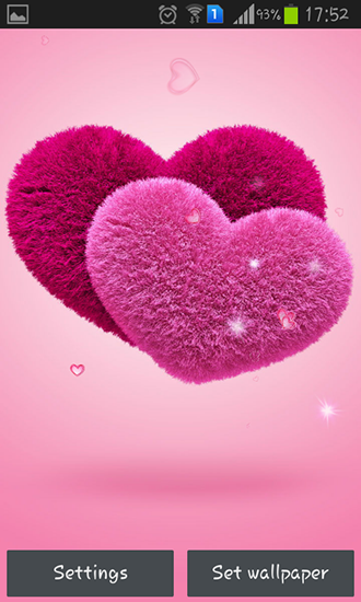 Скачать Fluffy hearts - бесплатные живые обои для Андроида на рабочий стол.