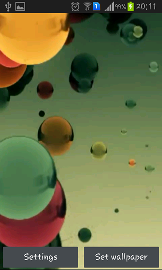 Скачать Flying colored balls - бесплатные живые обои для Андроида на рабочий стол.