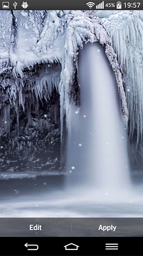 Скриншот экрана Frozen waterfall на телефоне и планшете.