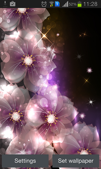 Скачать Glowing flowers by Creative factory wallpapers - бесплатные живые обои для Андроида на рабочий стол.
