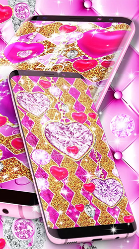 Скриншот экрана Golden luxury diamond hearts на телефоне и планшете.