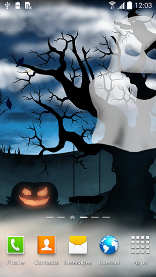 Скачать Halloween night - бесплатные живые обои для Андроида на рабочий стол.