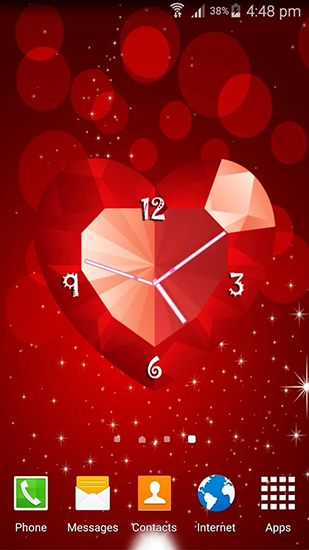 Скачать Hearts сlock - бесплатные живые обои для Андроида на рабочий стол.