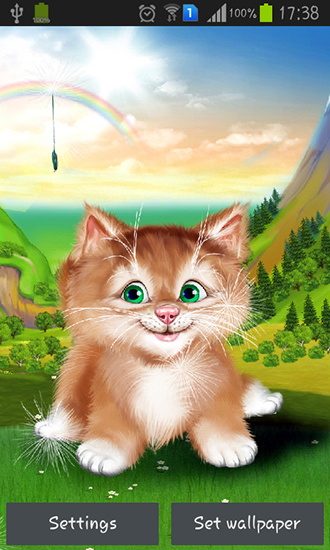 Скачать Kitten - бесплатные живые обои для Андроида на рабочий стол.