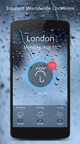 Скриншот экрана Live weather на телефоне и планшете.