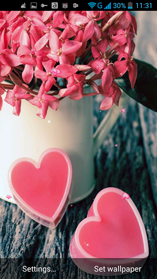 Скачать Love and flowers - бесплатные живые обои для Андроида на рабочий стол.
