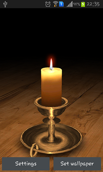Скачать Melting candle 3D - бесплатные живые обои для Андроида на рабочий стол.