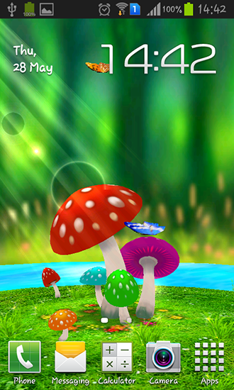 Скачать Mushrooms 3D - бесплатные живые обои для Андроида на рабочий стол.