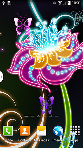 Скриншот экрана Neon flowers by Live Wallpapers 3D на телефоне и планшете.