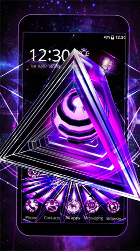 Скриншот экрана Neon triangle 3D на телефоне и планшете.