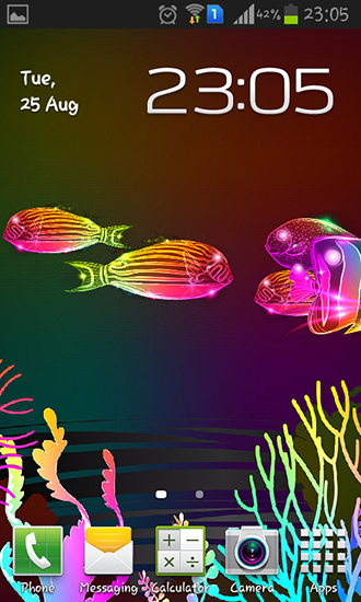 Скачать Neon fish - бесплатные живые обои для Андроида на рабочий стол.