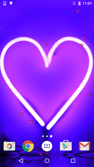 Скачать Neon hearts - бесплатные живые обои для Андроида на рабочий стол.