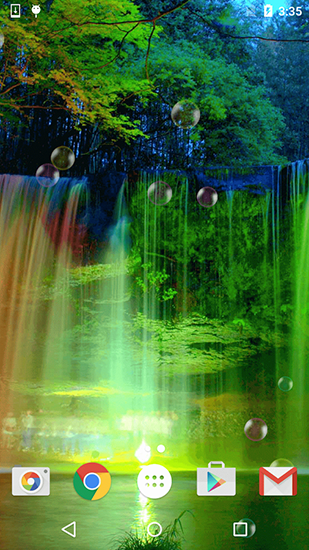 Скачать Neon waterfalls - бесплатные живые обои для Андроида на рабочий стол.