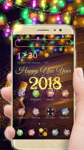 Скриншот экрана New Year 2018 на телефоне и планшете.