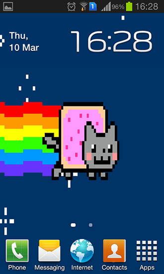 Скачать Nyan cat - бесплатные живые обои для Андроида на рабочий стол.