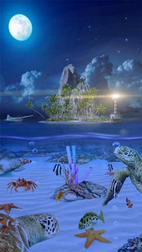 Скриншот экрана Ocean Aquarium 3D: Turtle Isles на телефоне и планшете.