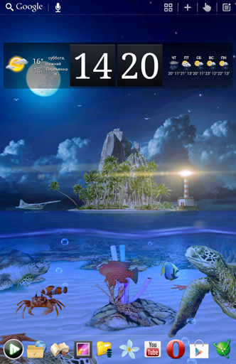 Скачать Ocean aquarium 3D: Turtle Isle - бесплатные живые обои для Андроида на рабочий стол.