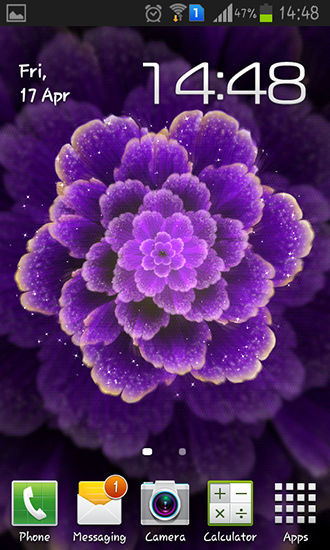 Скачать Purple flower - бесплатные живые обои для Андроида на рабочий стол.