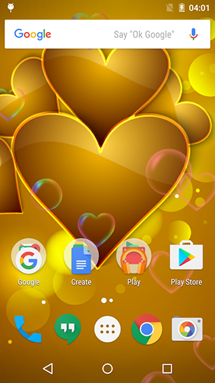 Скачать Red and gold love - бесплатные живые обои для Андроида на рабочий стол.