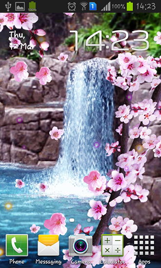 Скачать Sakura: Waterfall - бесплатные живые обои для Андроида на рабочий стол.