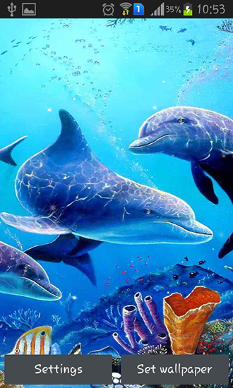 Скачать Sea dolphin - бесплатные живые обои для Андроида на рабочий стол.