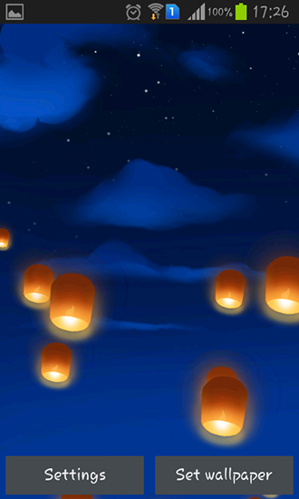 Скачать Sky lanterns - бесплатные живые обои для Андроида на рабочий стол.