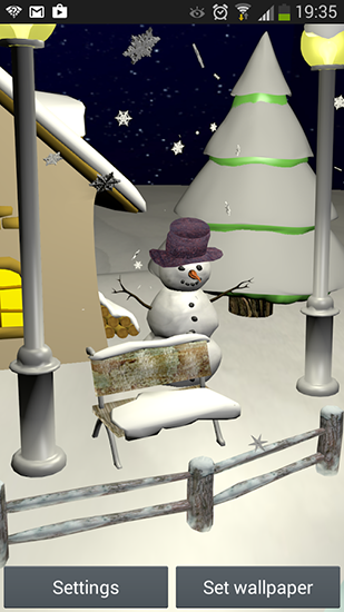 Скачать Snowfall 3D - бесплатные живые обои для Андроида на рабочий стол.