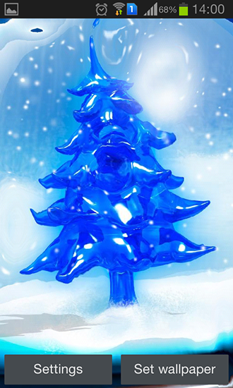 Скачать Snowy Christmas tree HD - бесплатные живые обои для Андроида на рабочий стол.