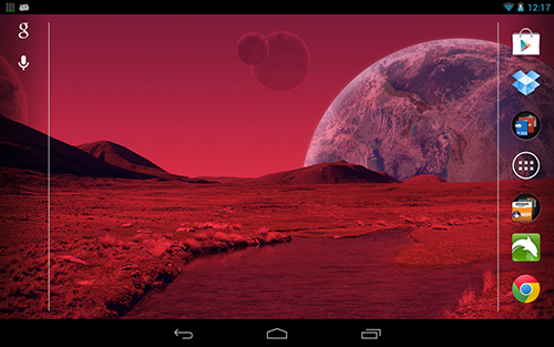 Скриншот экрана Space world на телефоне и планшете.
