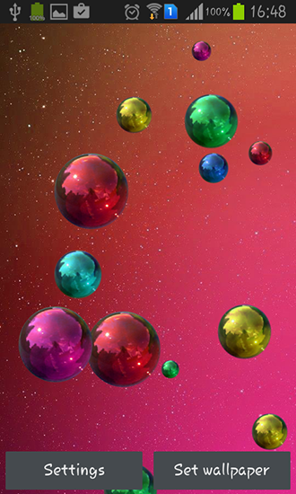 Скачать Space bubbles - бесплатные живые обои для Андроида на рабочий стол.