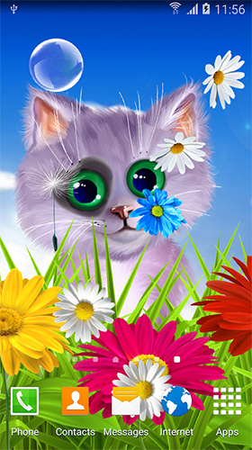Скриншот экрана Spring cat на телефоне и планшете.