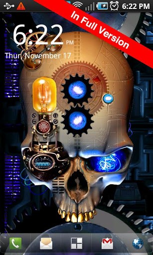 Скачать Steampunk skull - бесплатные живые обои для Андроида на рабочий стол.