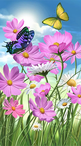 Скриншот экрана Summer: flowers and butterflies на телефоне и планшете.