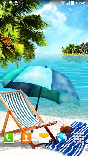 Скачать Summer beach - бесплатные живые обои для Андроида на рабочий стол.