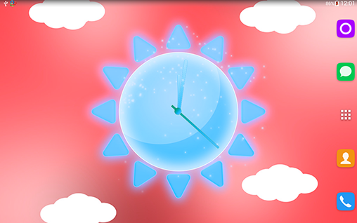 Скачать Sunny weather clock - бесплатные живые обои для Андроида на рабочий стол.