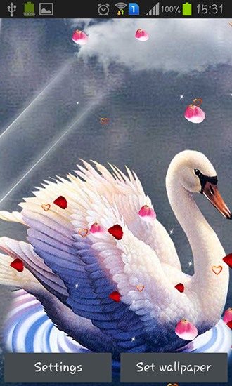 Скачать Swans: Love - бесплатные живые обои для Андроида на рабочий стол.