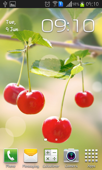 Скачать Sweet cherry - бесплатные живые обои для Андроида на рабочий стол.
