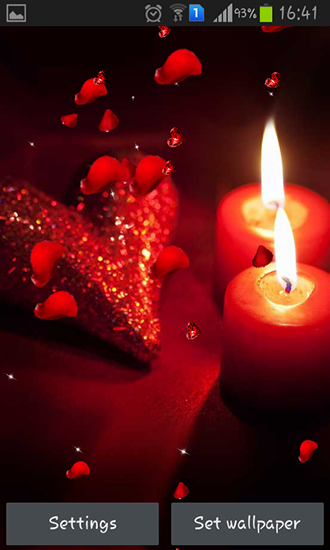 Скачать Valentines Day: Candles - бесплатные живые обои для Андроида на рабочий стол.
